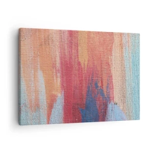 Tablou pe pânză Canvas - Tușe de pensulă abstracte colorate - 70x50cm - Plutind prin curcubeu - Decorațiune modernă pentru perete pentru living și dormitor ARTTOR