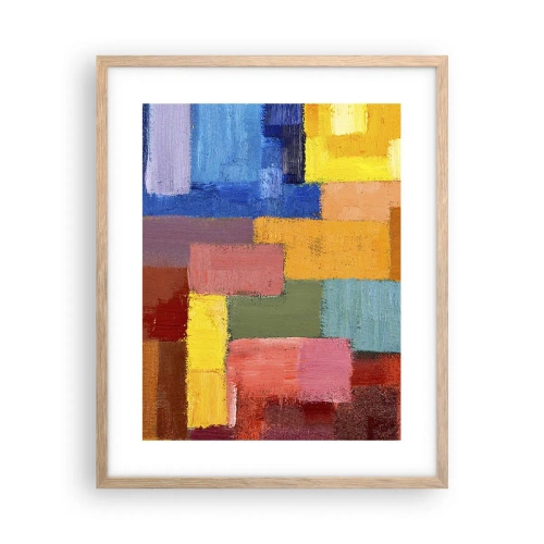 Poster în ramă de stejar deschis - Fiecare diferită, toate colorate - 40x50 cm