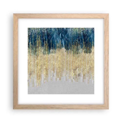 Poster în ramă de stejar deschis - Granița aurită - 30x30 cm