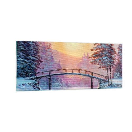 Tablou pe sticlă - Cele patru anotimpuri - iarna - 100x40 cm