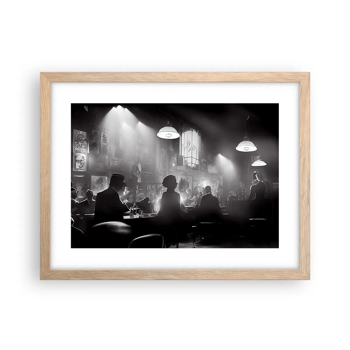 Poster în ramă de stejar deschis - În stil jazz - 40x30 cm