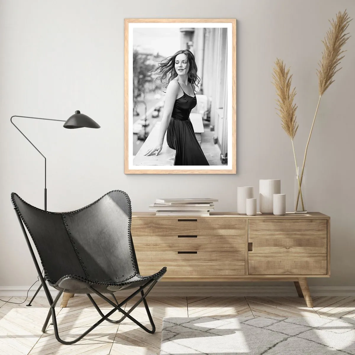 Poster în ramă de stejar deschis - Cu siguranță e o fată pariziană - 50x70 cm