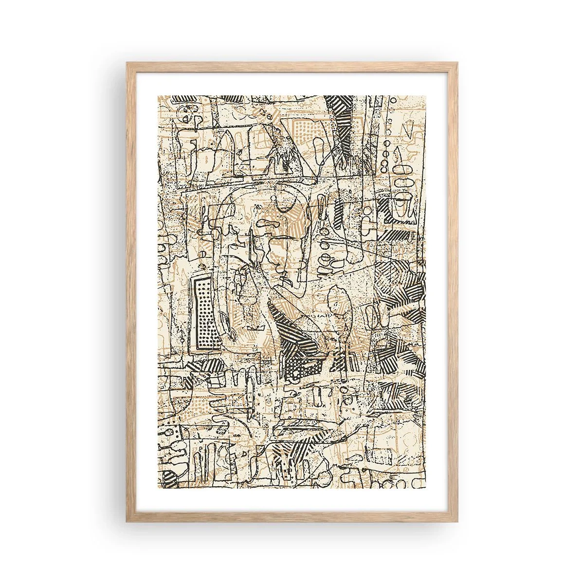 Poster în ramă de stejar deschis - Așteaptă să fie descifrat - 50x70 cm