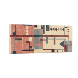 Tablou pe sticlă - Combinație de verticale și orizontale - 100x40 cm