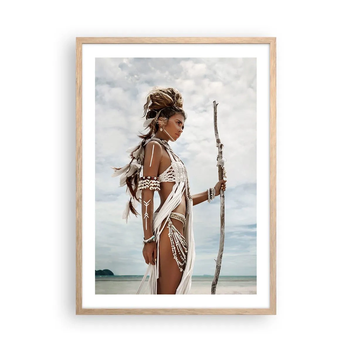 Poster în ramă de stejar deschis - Regina tropicelor - 50x70 cm