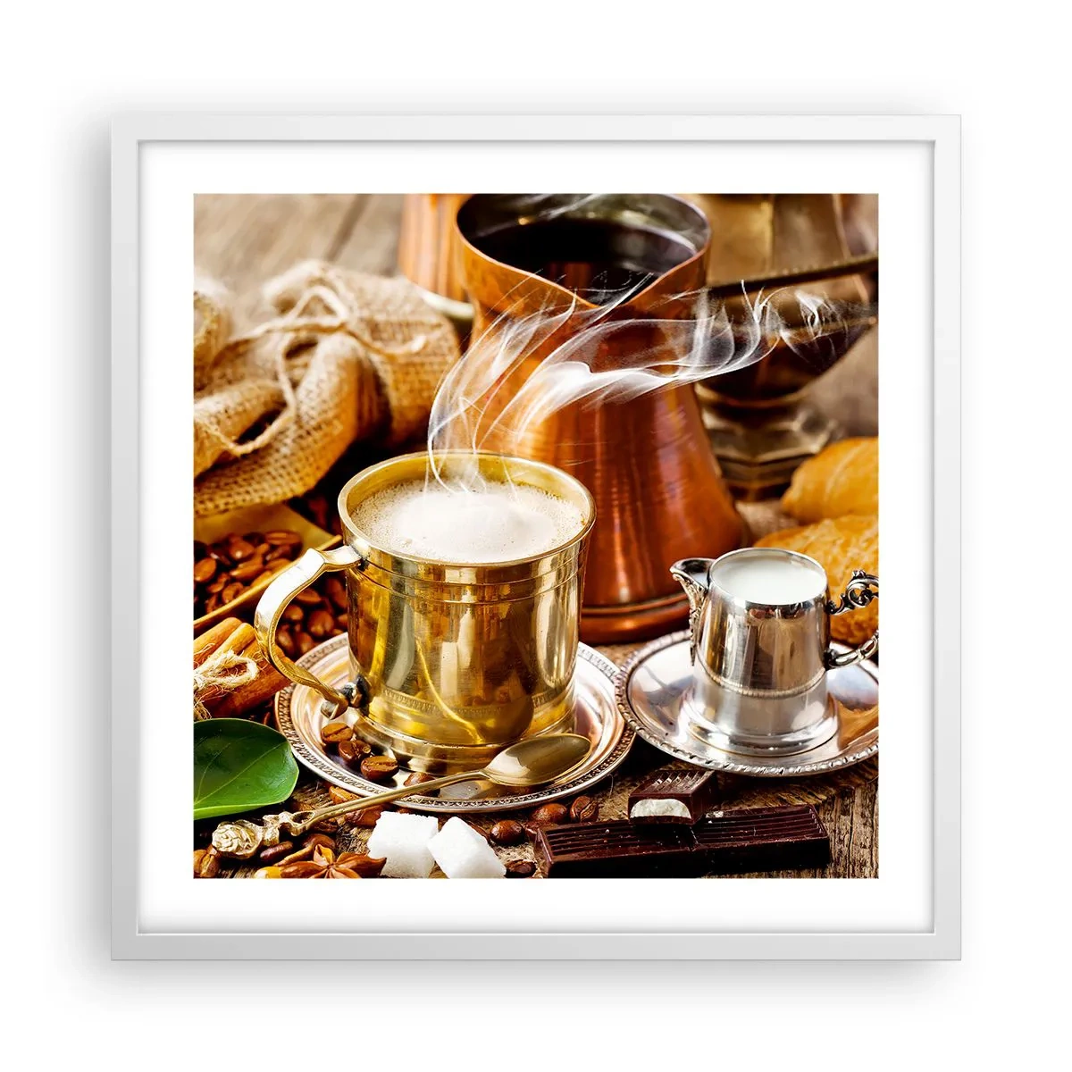 Poster în ramă albă - O zi bună! - 50x50 cm