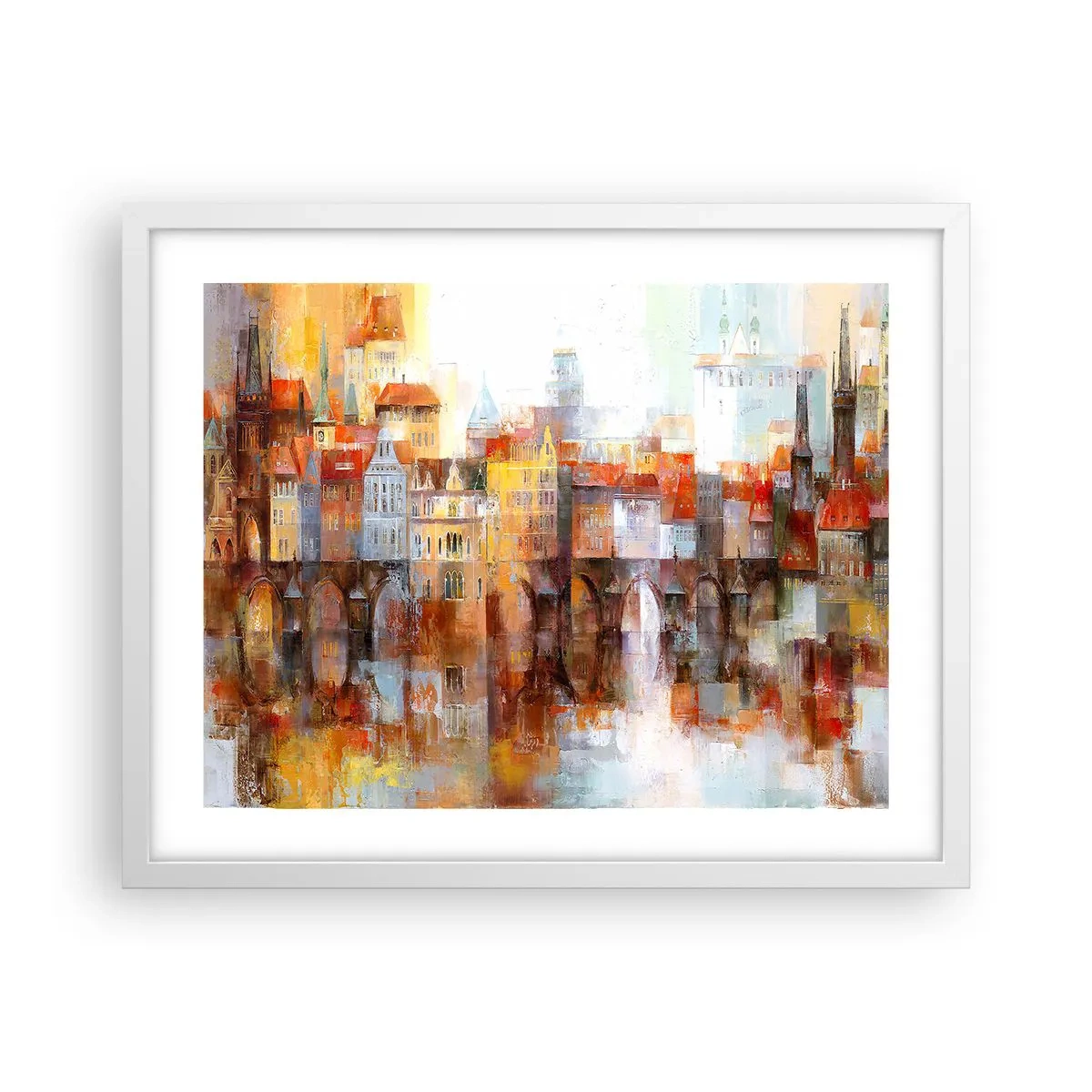 Poster în ramă albă - Frumos și sub pod - 50x40 cm