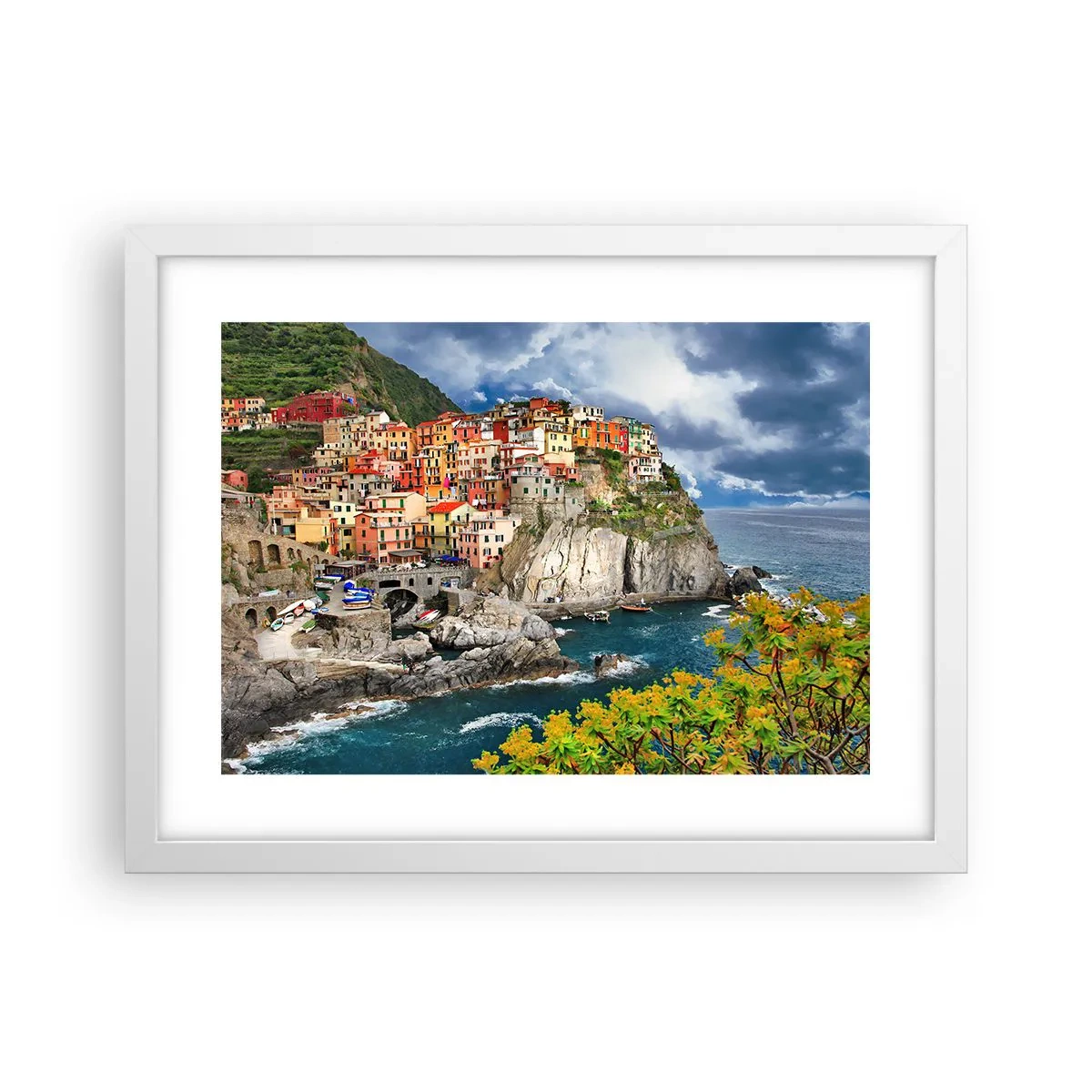 Poster în ramă albă - Îmbrățișați de stânci - 40x30 cm