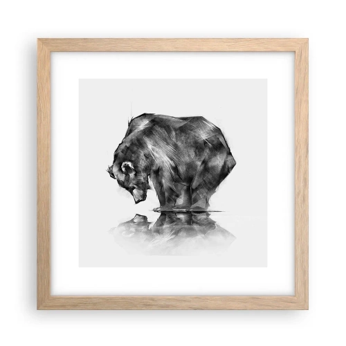 Poster în ramă de stejar deschis - Mă bucur să văd pe cineva apropiat - 30x30 cm