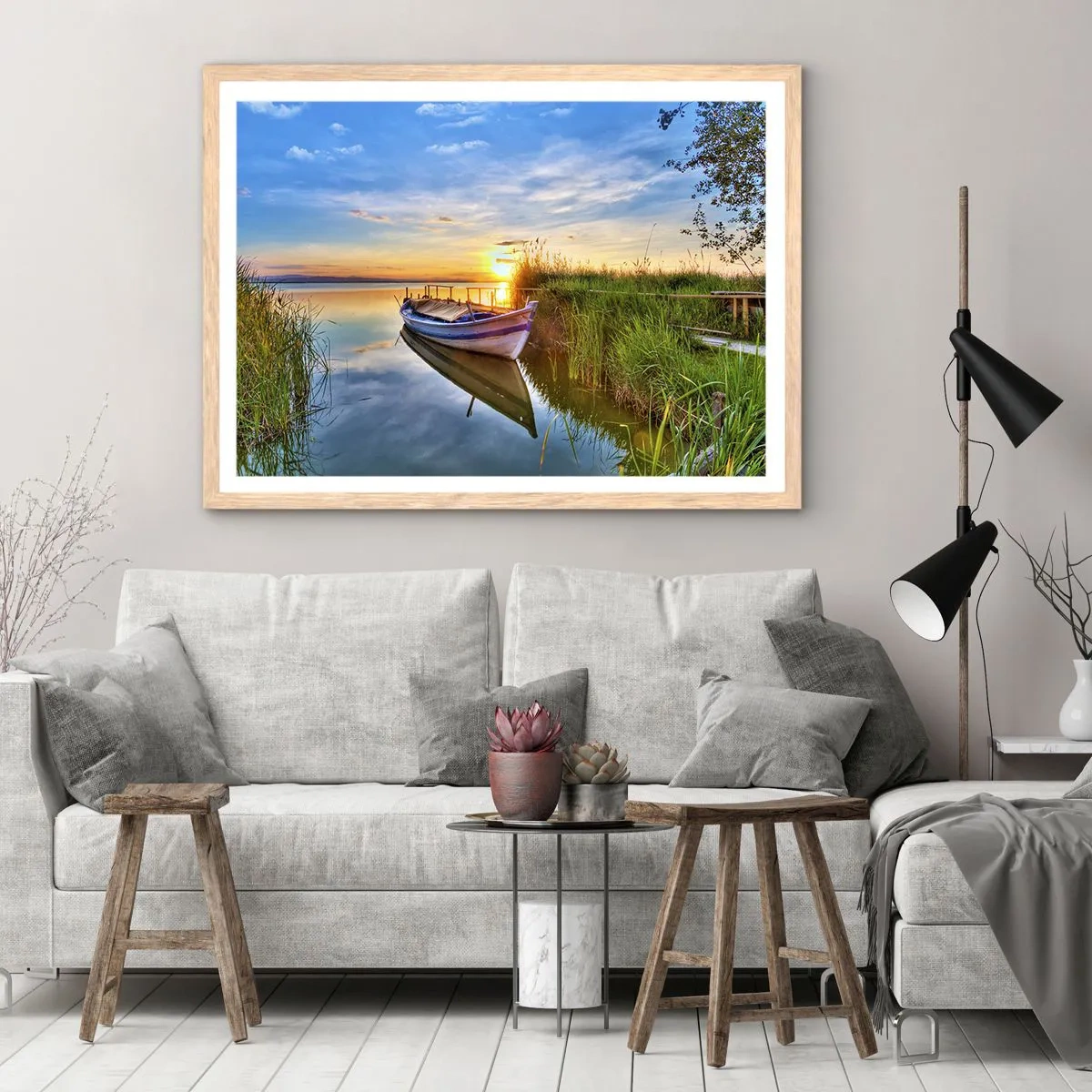 Poster în ramă de stejar deschis - Golfulețul viselor împlinite - 40x30 cm