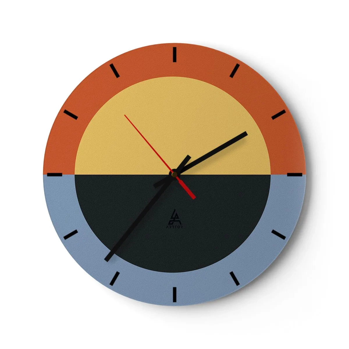 Ceas de perete - Ceas pe sticlă - O compoziție de căldură și răcoare - 40x40 cm