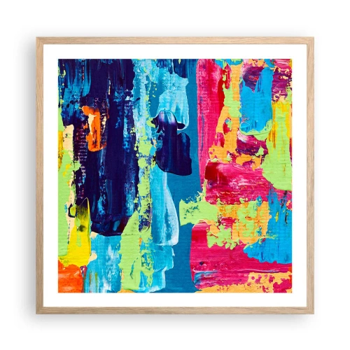 Poster în ramă de stejar deschis - Viața este frumoasă! - 60x60 cm