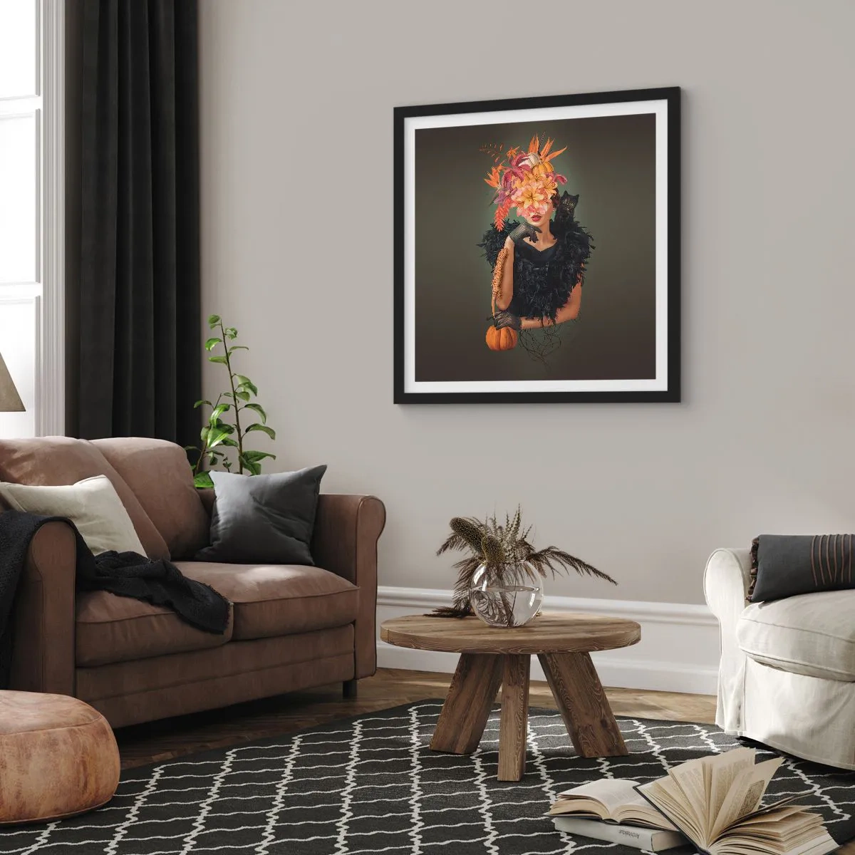 Poster în ramă neagră - Magia vrăjitoarei - 30x30 cm