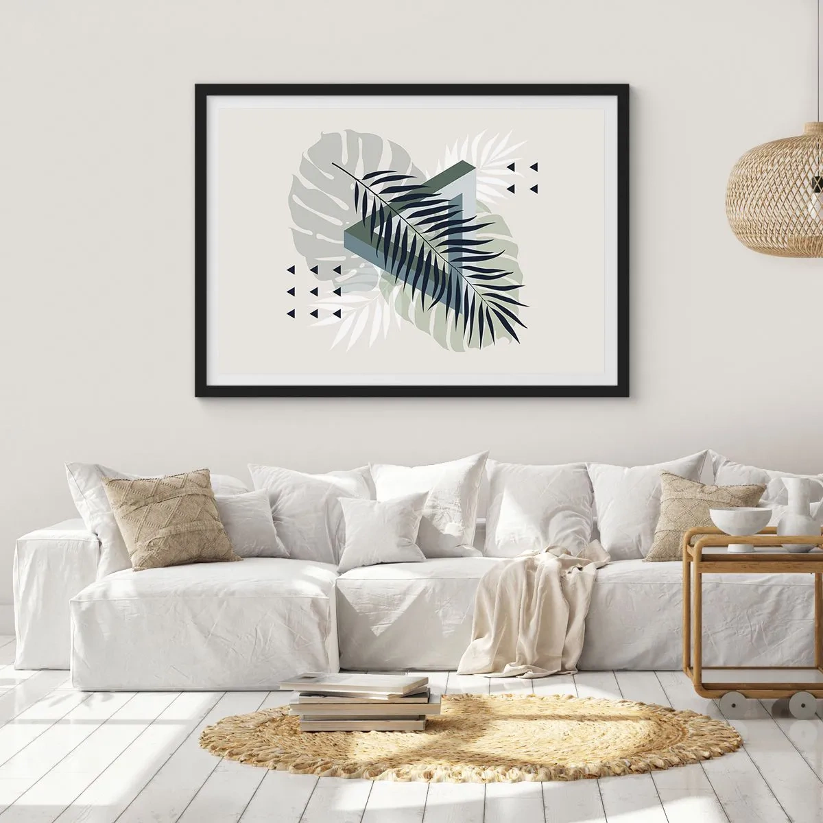 Poster în ramă neagră - Natura și geometria - două ordine? - 70x50 cm