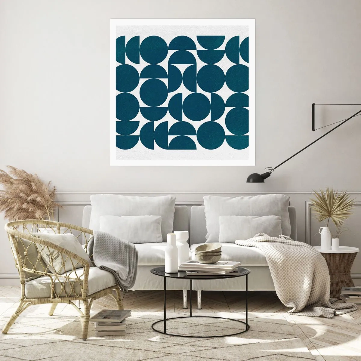 Poster - Cercuri și semicercuri - 50x50 cm