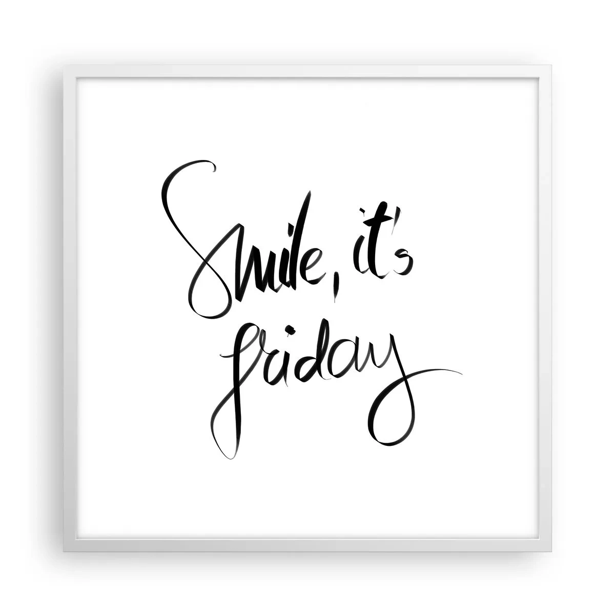 Poster în ramă albă - Bucurie adevărată - 60x60 cm