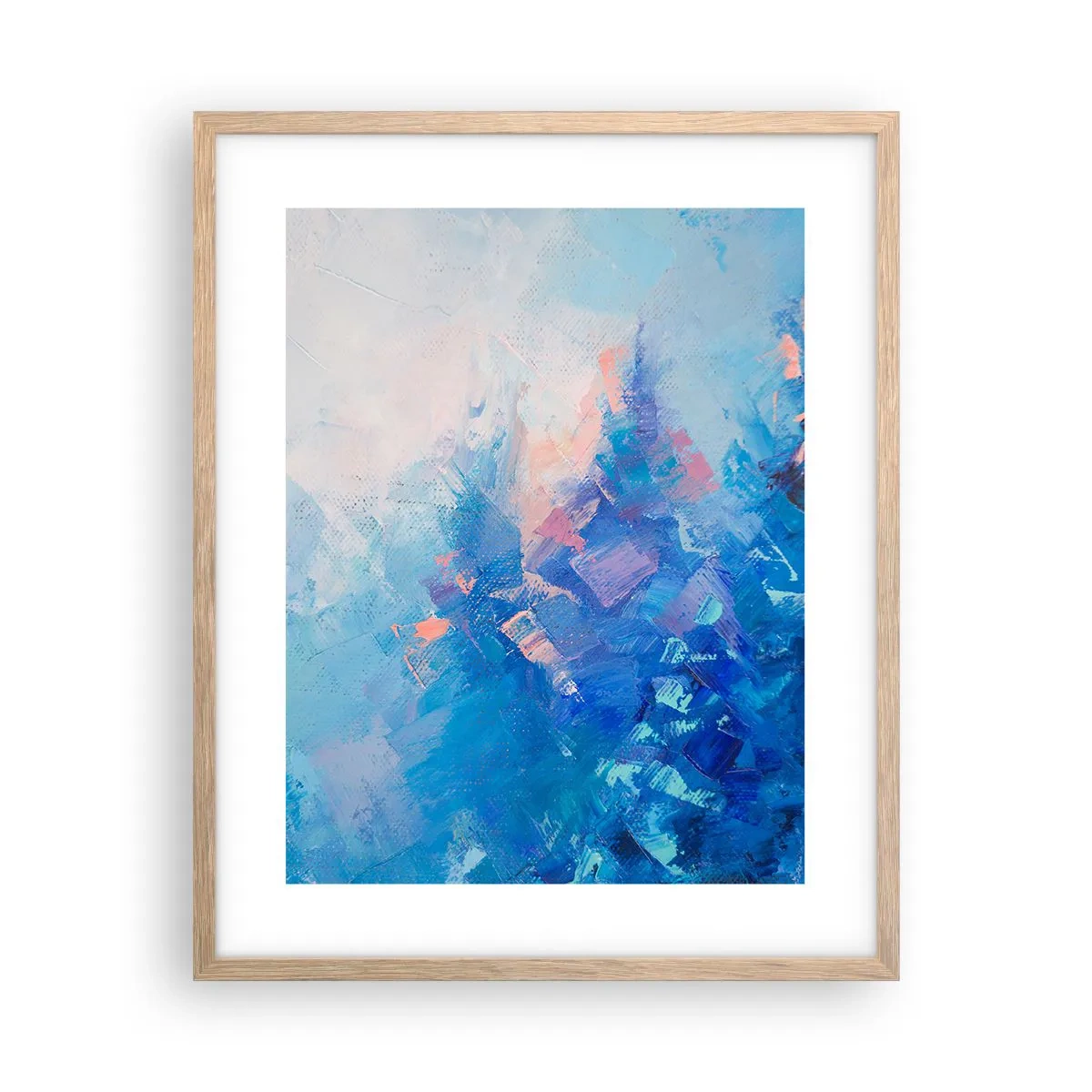 Poster în ramă de stejar deschis - Abstracție de iarnă - 40x50 cm