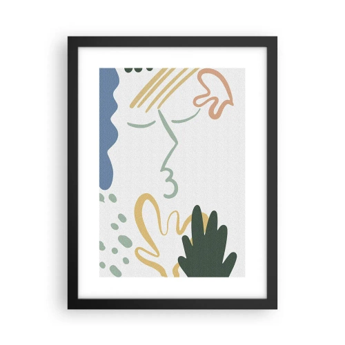 Poster în ramă neagră - Sărut de flori - 30x40 cm