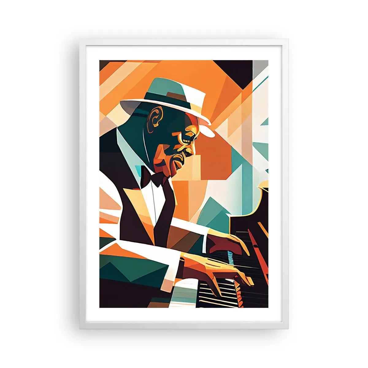 Poster în ramă albă - Numai jazz - 50x70 cm