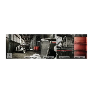Mostră tapet Premium Sand - Eleganța eternă a anilor `30 - Automobile, Mașină retro, Depozitul fabricii - 100x30 cm