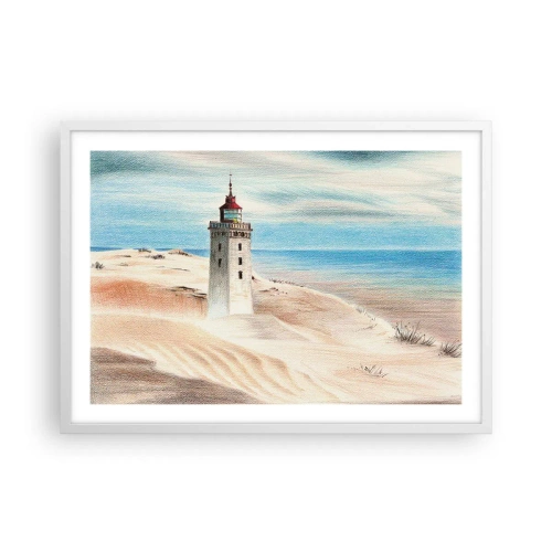 Poster în ramă albă - Privind mereu marea - 70x50 cm