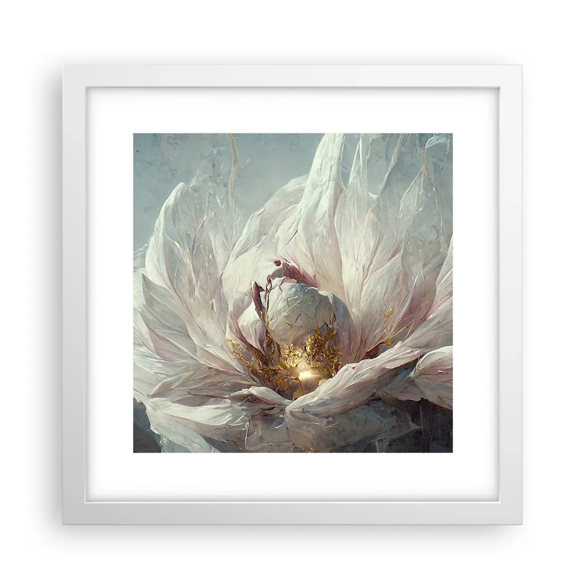 Poster în ramă albă - Înflorește o dată la o sută de ani - 30x30 cm