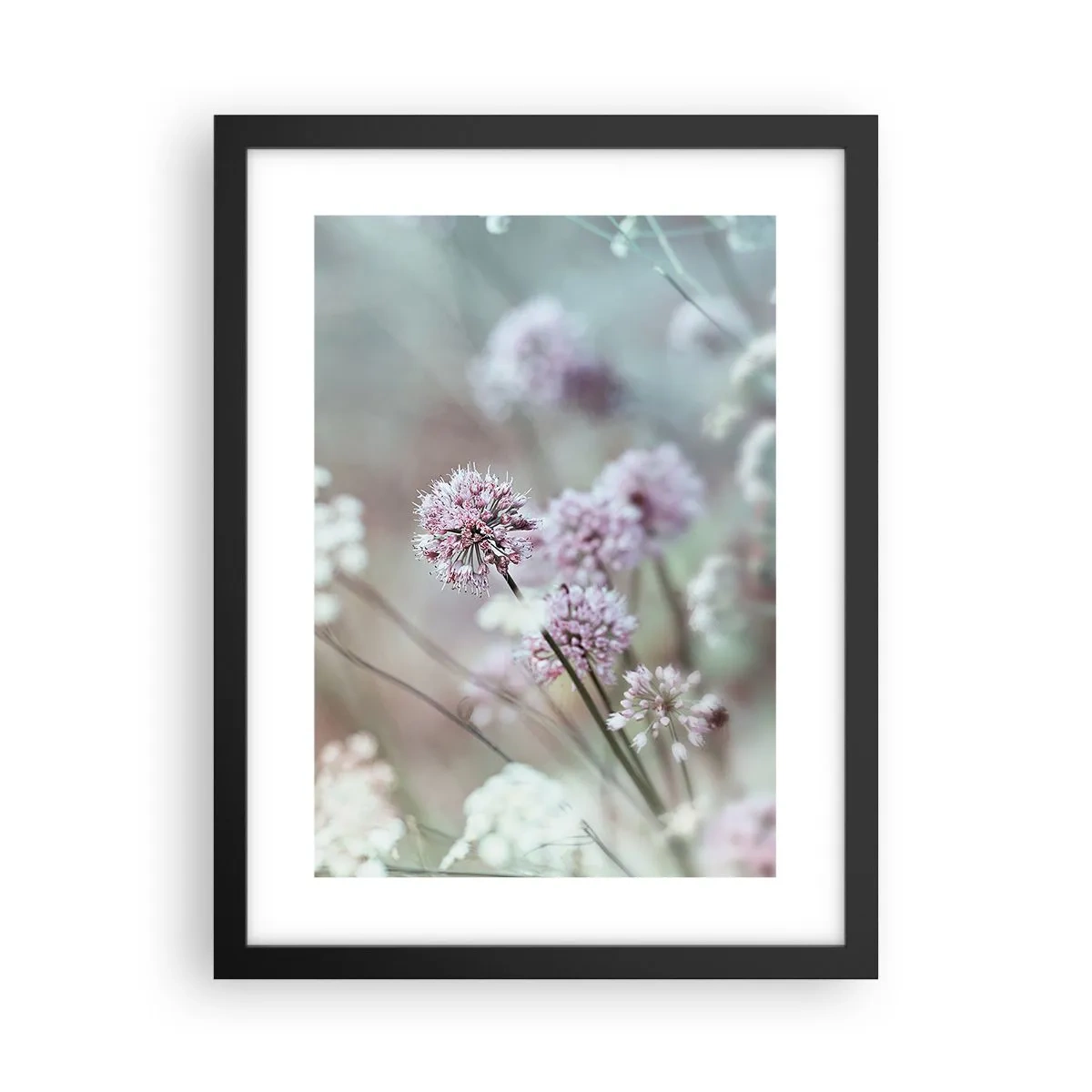 Poster în ramă neagră - Ierburi dulci filigranate - 30x40 cm