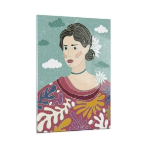 Tablou pe sticlă - Cu melancolie în privire - 50x70 cm