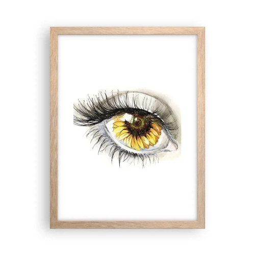 Poster în ramă de stejar deschis - O privire la fel de fierbinte ca vara - 30x40 cm