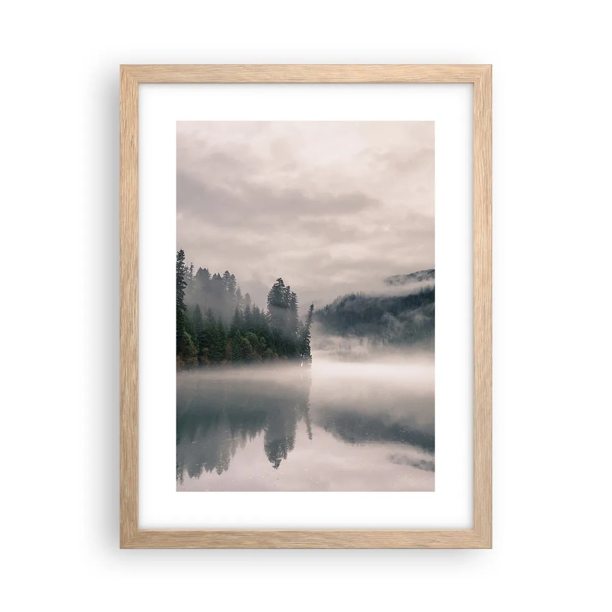 Poster în ramă de stejar deschis - În reverie, în ceață - 30x40 cm
