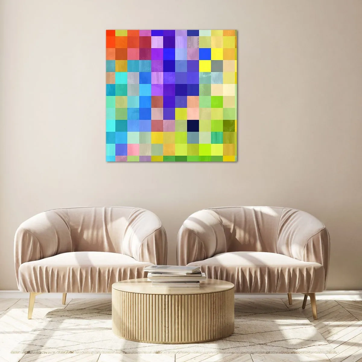 Tablou pe sticlă - Fiecare diferit, toate sunt egale - 50x50 cm