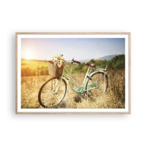 Poster în ramă de stejar deschis - Mă odihnesc aici un pic - 100x70 cm