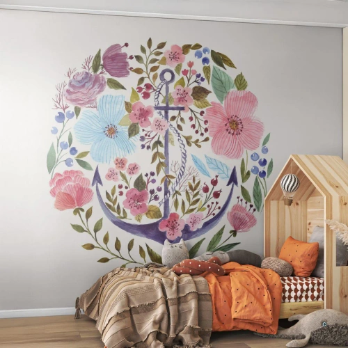 Tapet Autoadeziv Deluxe Sticker - Somnul bun al marinarului - Ancoră, Boho, Litoral - 100x70 cm