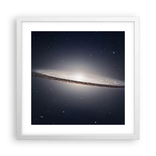 Poster în ramă albă - Cu mult timp în urmă, într-o galaxie foarte, foarte îndepărtată... - 40x40 cm