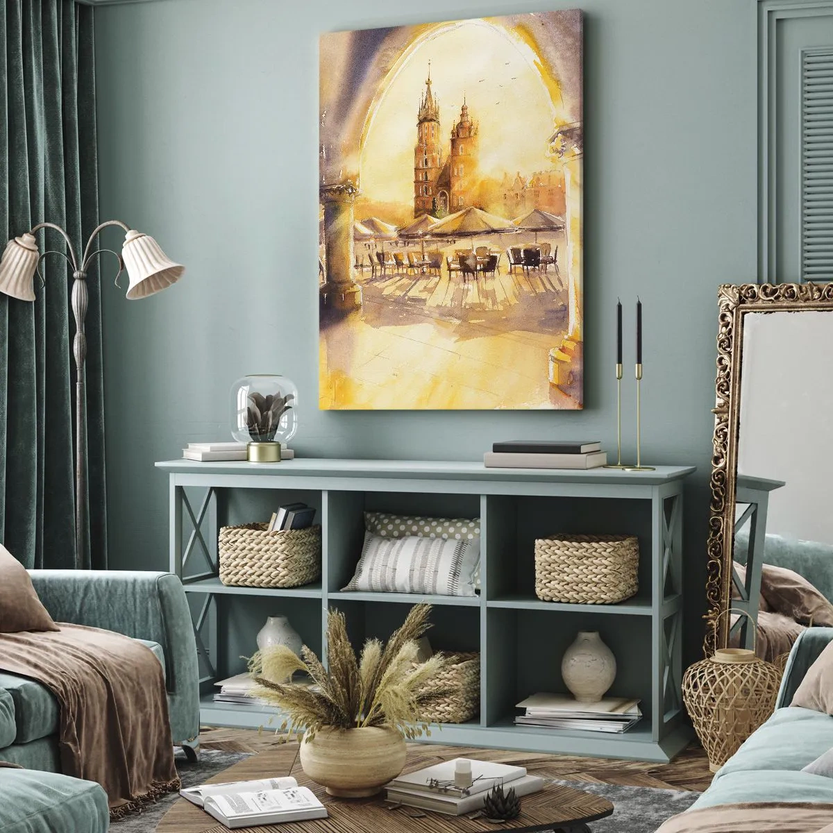 Tablou pe pânză - Răsărit în Cracovia - 65x120 cm