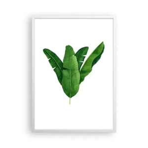 Poster în ramă albă - Simetrie verde - 50x70 cm