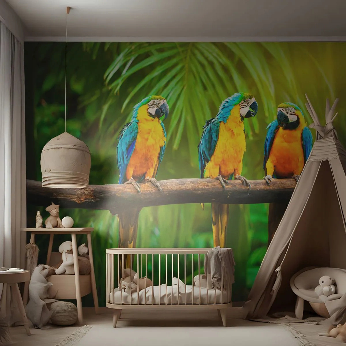 Tapet Premium Sand - Și ai auzit că ea...? - Păsări, Papagalii, Natură - 100x70 cm