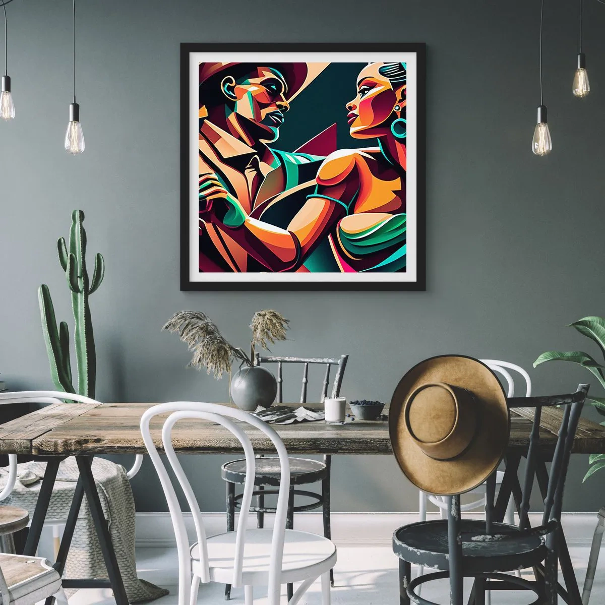 Poster în ramă neagră - În ritmul inimii - 60x60 cm