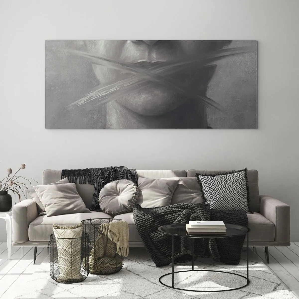 Tablou pe sticlă - Nici un cuvânt - 100x40 cm