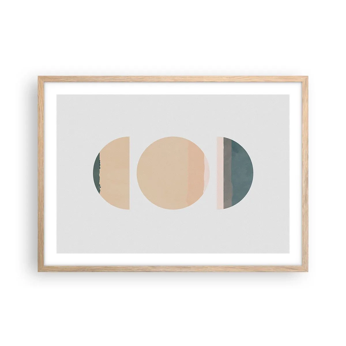 Poster în ramă de stejar deschis - Roată cu roată - 70x50 cm