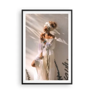 Poster în ramă neagră - Soarele și fata - 61x91 cm