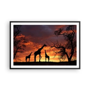 Poster în ramă neagră - O mică cină cu cei dragi - 91x61 cm