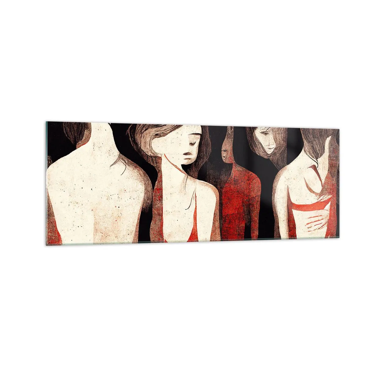 Tablou pe sticlă - Madonele întunericului - 140x50 cm