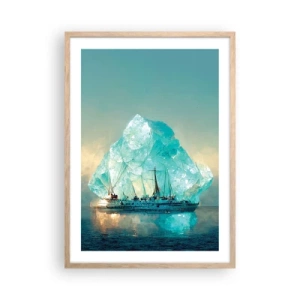 Poster în ramă de stejar deschis - Diamant arctic - 50x70 cm