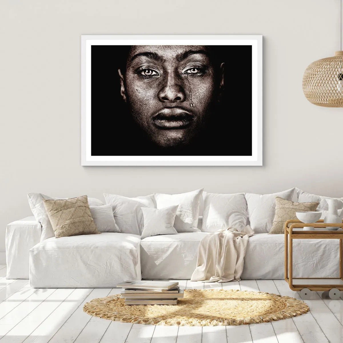 Poster în ramă albă - O singură lacrimă - 40x30 cm