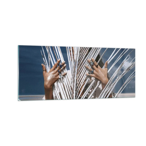 Tablou pe sticlă - Prietena șamanului? - 100x40 cm