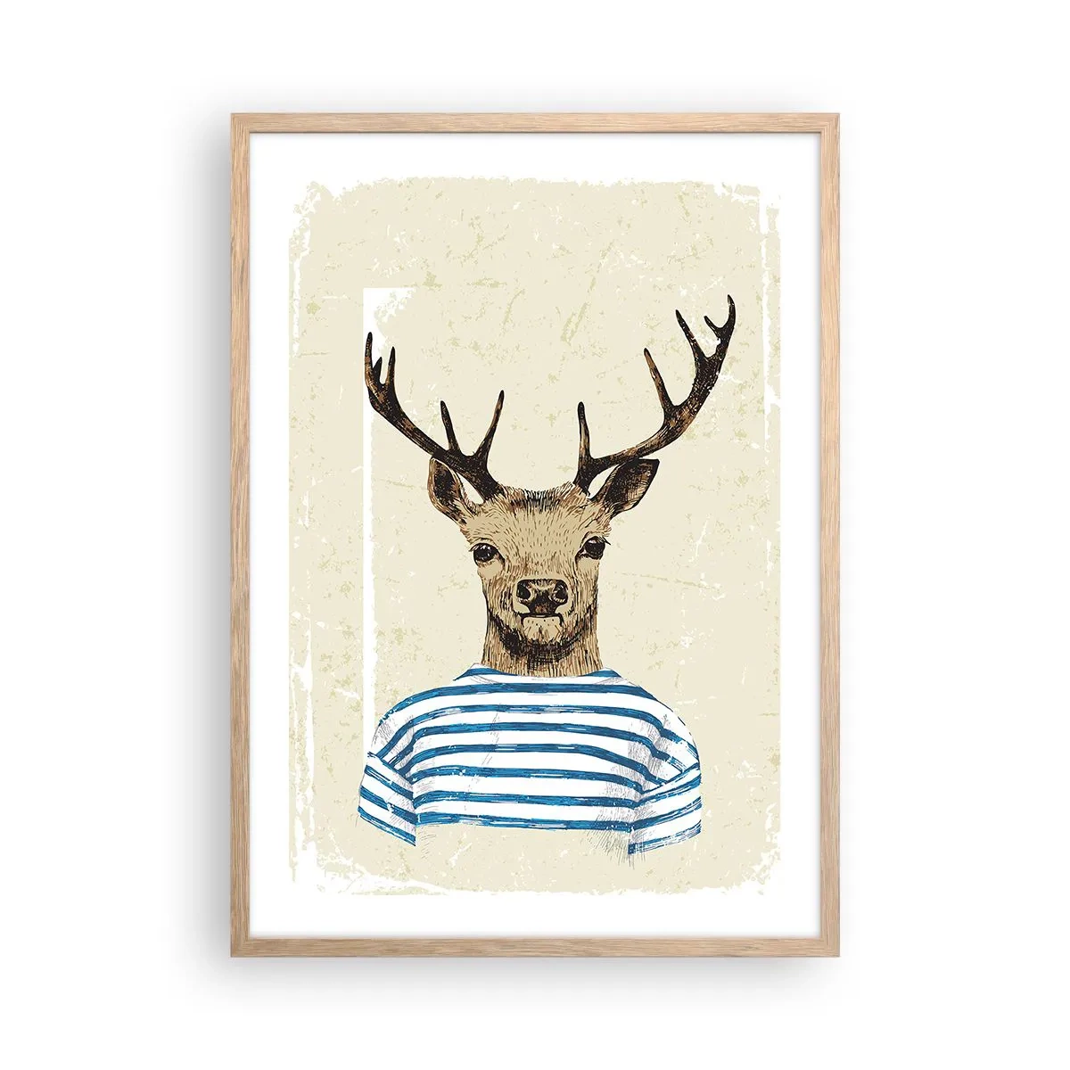 Poster în ramă de stejar deschis - Pentru că îmi plac cămășile cu dungi! - 50x70 cm