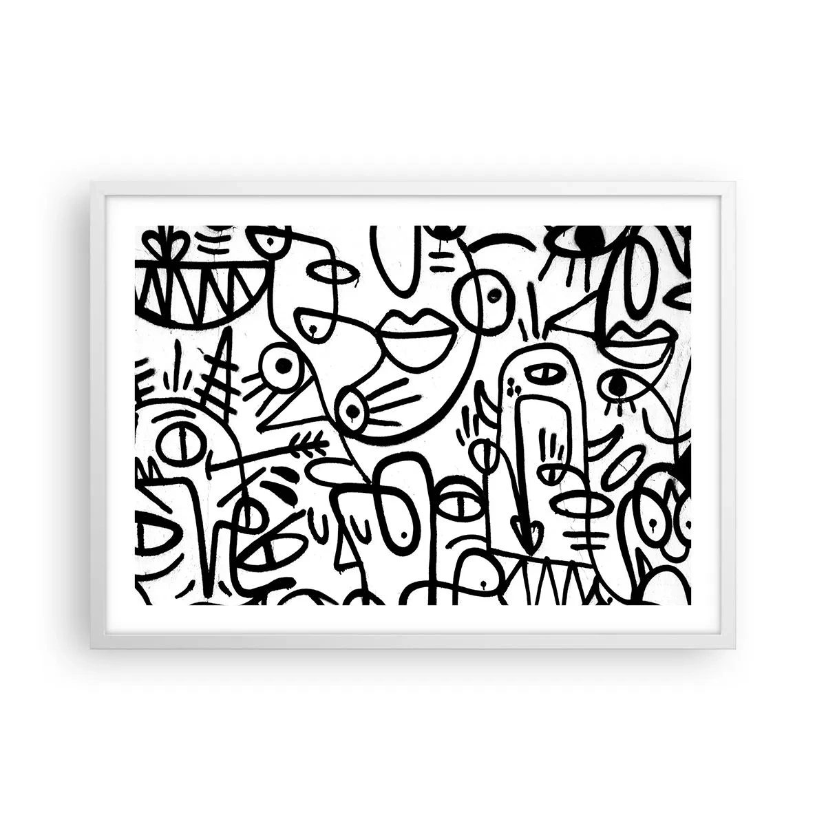 Poster în ramă albă - Chipuri și miraje - 70x50 cm