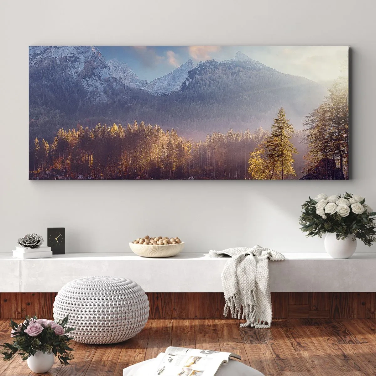 Tablou pe pânză - La munte și la deal - 160x50 cm