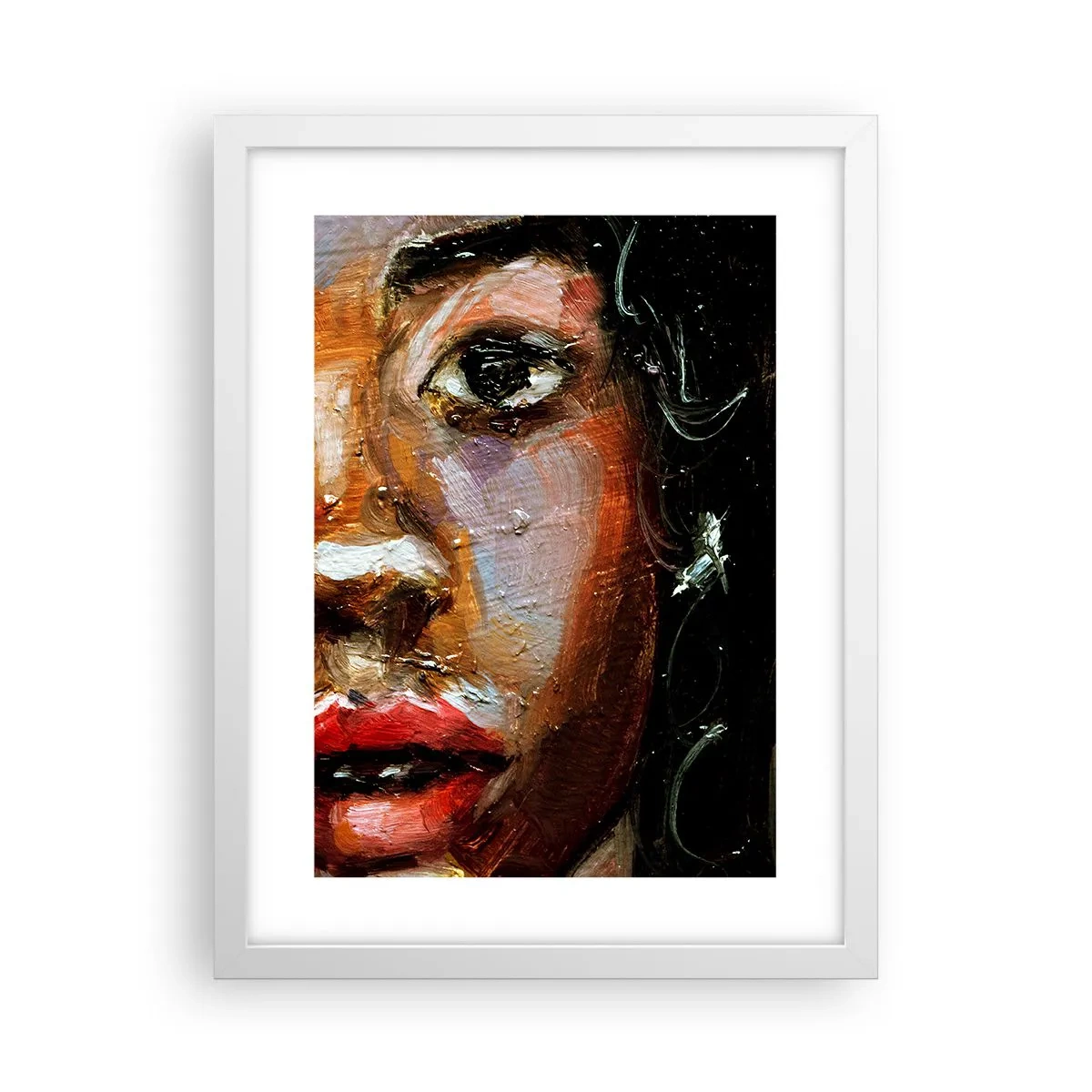 Poster în ramă albă - Negru și strălucire - 30x40 cm